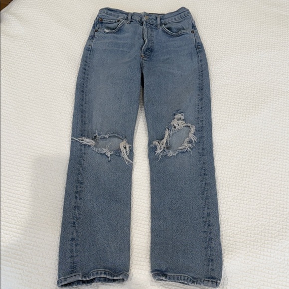 Agolde High Rise Distressed Jeans - Picture 4 of 6